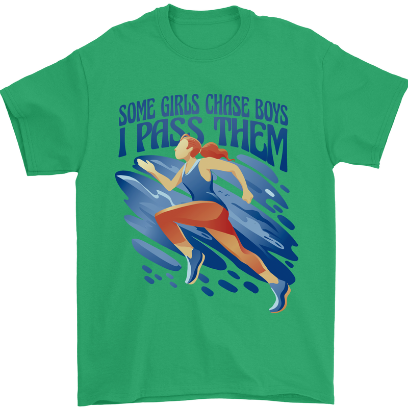 Chase Boys Running Marathon Cross Country Runner Mens T-Shirt 100% Cotton Irish Green