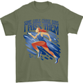 Chase Boys Running Marathon Cross Country Runner Mens T-Shirt 100% Cotton Military Green