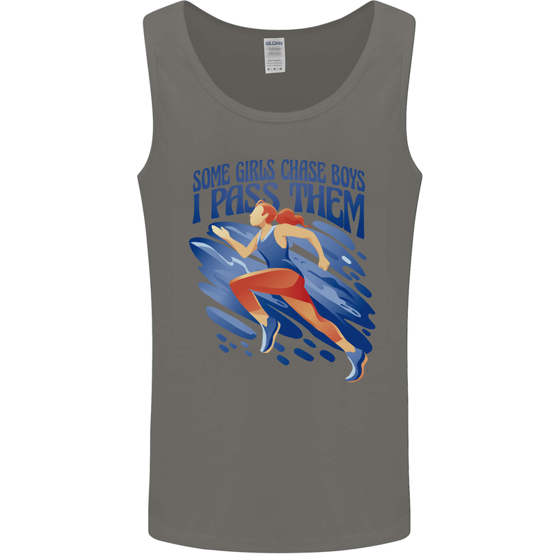 Chase Boys Running Marathon Cross Country Runner Mens Vest Tank Top Charcoal