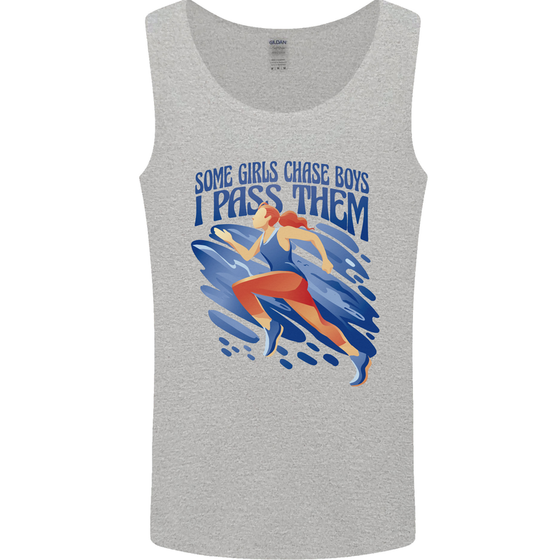 Chase Boys Running Marathon Cross Country Runner Mens Vest Tank Top Sports Grey