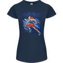 Chase Boys Running Marathon Cross Country Runner Womens Petite Cut T-Shirt Navy Blue