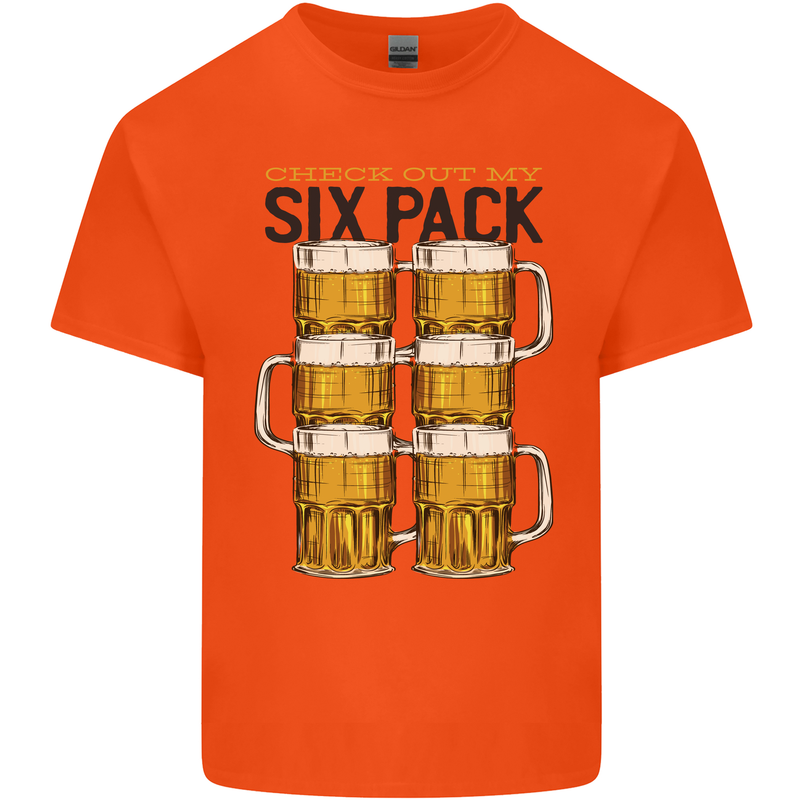 Check Out My Alcohol Six Pack Funny Beer Kids T-Shirt Childrens Orange