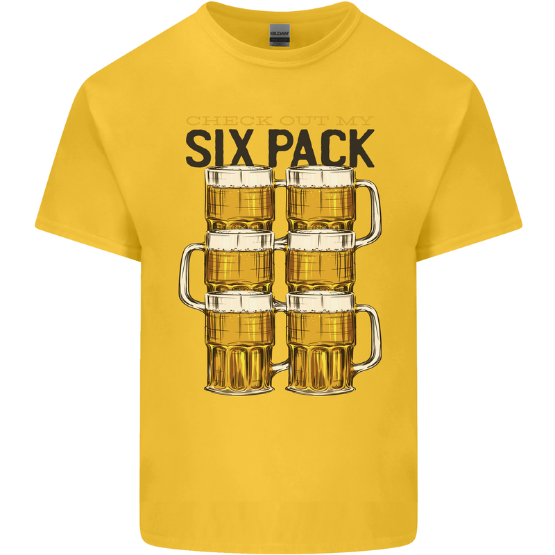 Check Out My Alcohol Six Pack Funny Beer Kids T-Shirt Childrens Yellow