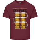 Check Out My Alcohol Six Pack Funny Beer Mens Cotton T-Shirt Tee Top Maroon