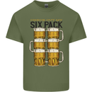 Check Out My Alcohol Six Pack Funny Beer Mens Cotton T-Shirt Tee Top Military Green