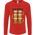 Check Out My Alcohol Six Pack Funny Beer Mens Long Sleeve T-Shirt Red