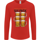 Check Out My Alcohol Six Pack Funny Beer Mens Long Sleeve T-Shirt Red