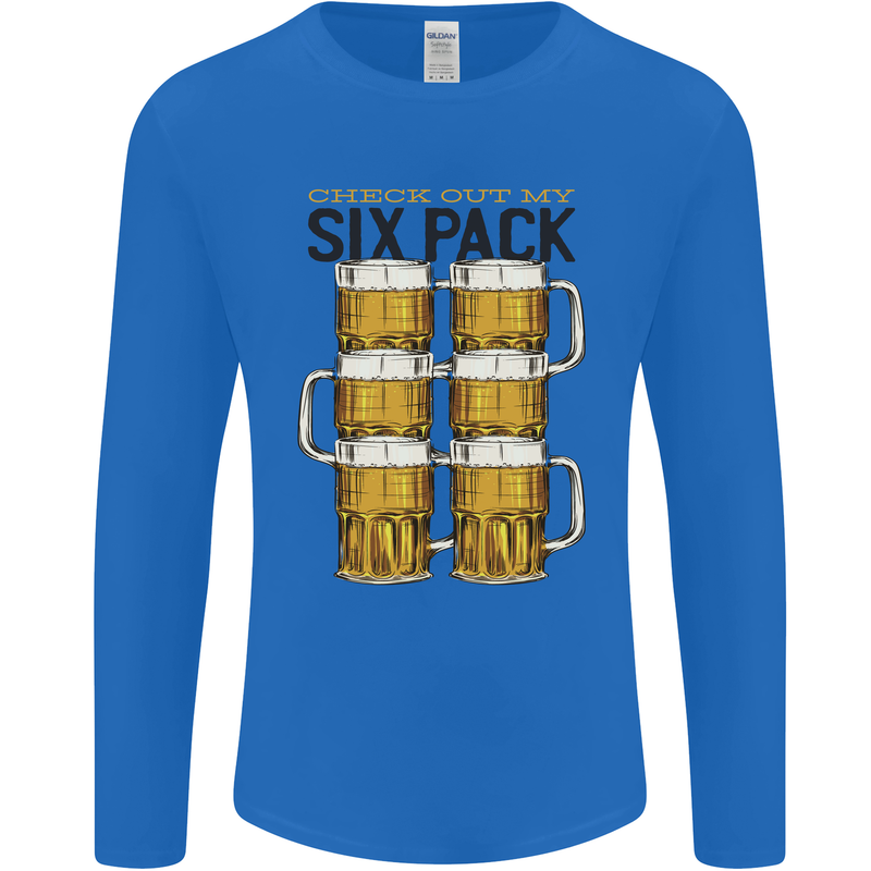 Check Out My Alcohol Six Pack Funny Beer Mens Long Sleeve T-Shirt Royal Blue