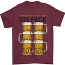 Check Out My Alcohol Six Pack Funny Beer Mens T-Shirt 100% Cotton Maroon