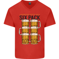 Check Out My Alcohol Six Pack Funny Beer Mens V-Neck Cotton T-Shirt Red