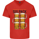 Check Out My Alcohol Six Pack Funny Beer Mens V-Neck Cotton T-Shirt Red