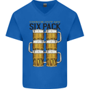 Check Out My Alcohol Six Pack Funny Beer Mens V-Neck Cotton T-Shirt Royal Blue