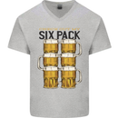Check Out My Alcohol Six Pack Funny Beer Mens V-Neck Cotton T-Shirt Sports Grey