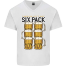 Check Out My Alcohol Six Pack Funny Beer Mens V-Neck Cotton T-Shirt White