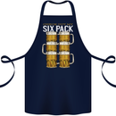 Check Out My Beer Six Pack Funny Alcohol Cotton Apron 100% Organic Navy Blue