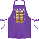 Check Out My Beer Six Pack Funny Alcohol Cotton Apron 100% Organic Purple