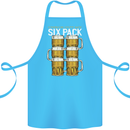 Check Out My Beer Six Pack Funny Alcohol Cotton Apron 100% Organic Turquoise