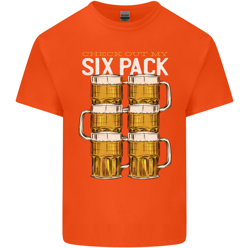 Check Out My Beer Six Pack Funny Alcohol Kids T-Shirt Childrens Orange