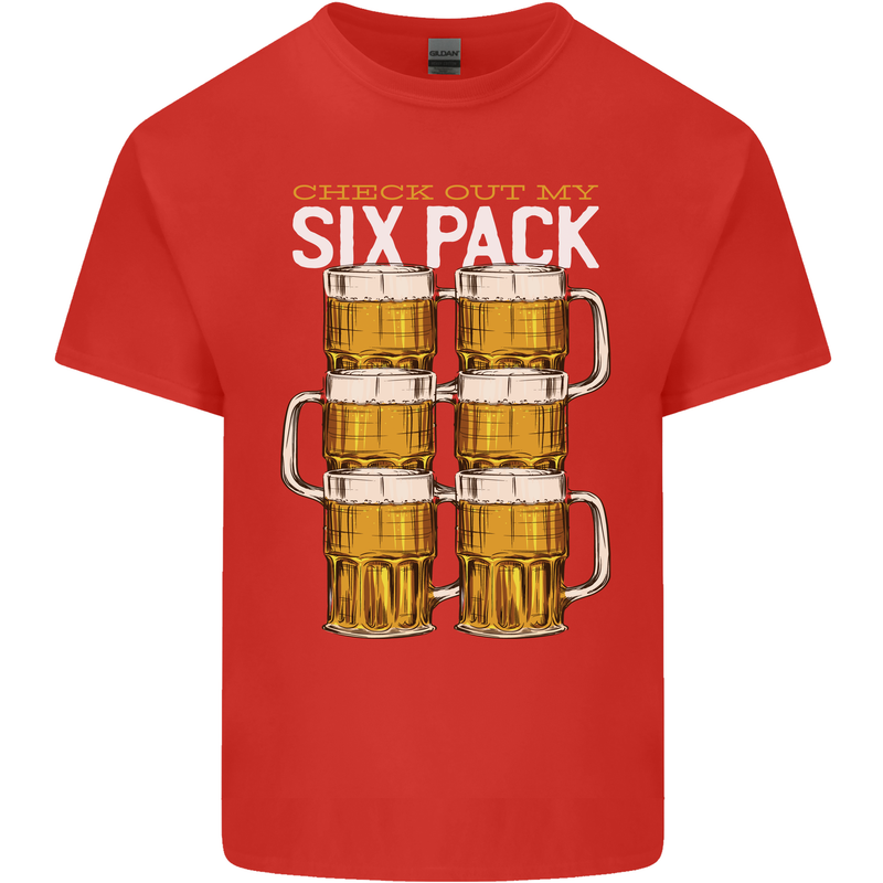 Check Out My Beer Six Pack Funny Alcohol Kids T-Shirt Childrens Red