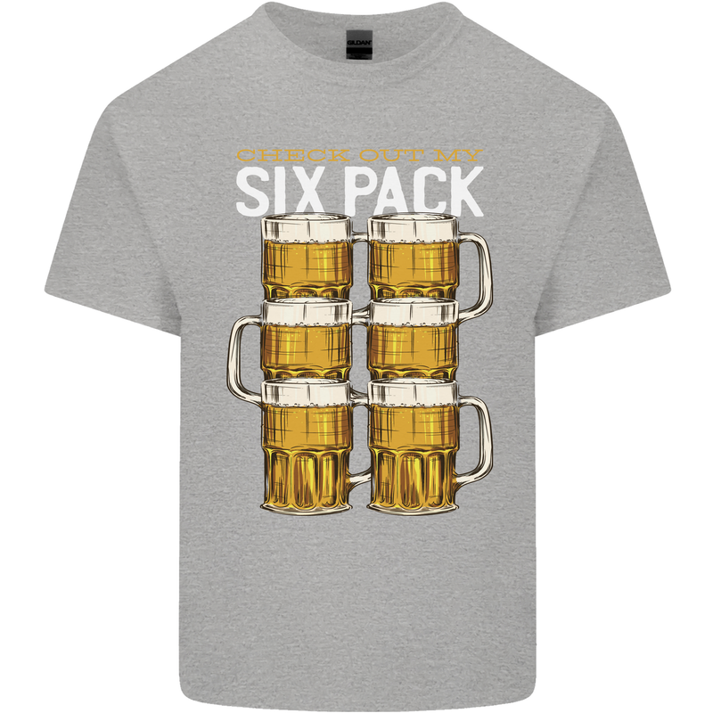 Check Out My Beer Six Pack Funny Alcohol Kids T-Shirt Childrens Sports Grey