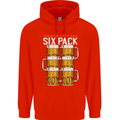 Check Out My Beer Six Pack Funny Alcohol Mens 80% Cotton Hoodie Bright Red