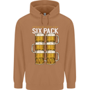Check Out My Beer Six Pack Funny Alcohol Mens 80% Cotton Hoodie Caramel Latte