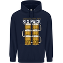 Check Out My Beer Six Pack Funny Alcohol Mens 80% Cotton Hoodie Navy Blue