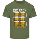 Check Out My Beer Six Pack Funny Alcohol Mens Cotton T-Shirt Tee Top Military Green