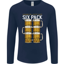 Check Out My Beer Six Pack Funny Alcohol Mens Long Sleeve T-Shirt Navy Blue