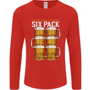 Check Out My Beer Six Pack Funny Alcohol Mens Long Sleeve T-Shirt Red