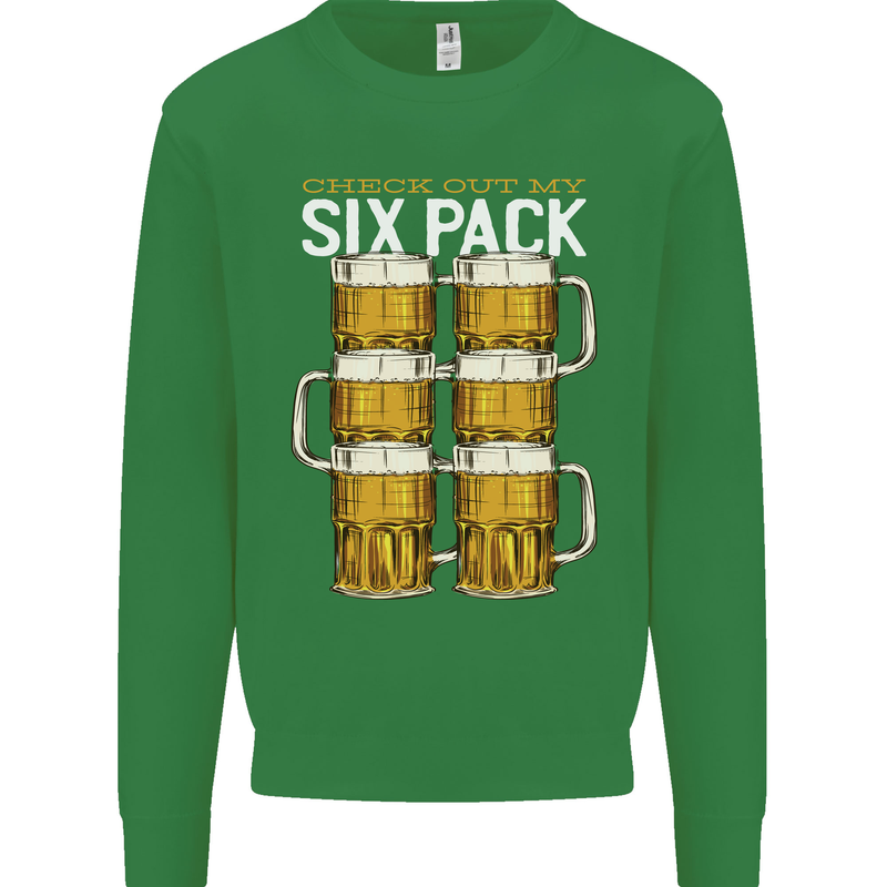 Check Out My Beer Six Pack Funny Alcohol Mens Sweatshirt Jumper Irish Green