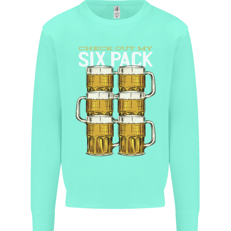 Check Out My Beer Six Pack Funny Alcohol Mens Sweatshirt Jumper Peppermint