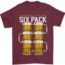 Check Out My Beer Six Pack Funny Alcohol Mens T-Shirt 100% Cotton Maroon