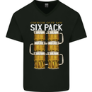 Check Out My Beer Six Pack Funny Alcohol Mens V-Neck Cotton T-Shirt Black