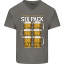 Check Out My Beer Six Pack Funny Alcohol Mens V-Neck Cotton T-Shirt Charcoal