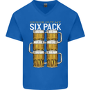 Check Out My Beer Six Pack Funny Alcohol Mens V-Neck Cotton T-Shirt Royal Blue