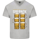 Check Out My Beer Six Pack Funny Alcohol Mens V-Neck Cotton T-Shirt Sports Grey