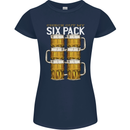 Check Out My Beer Six Pack Funny Alcohol Womens Petite Cut T-Shirt Navy Blue