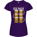 Check Out My Beer Six Pack Funny Alcohol Womens Petite Cut T-Shirt Purple