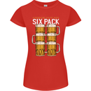 Check Out My Beer Six Pack Funny Alcohol Womens Petite Cut T-Shirt Red