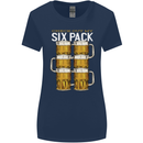 Check Out My Beer Six Pack Funny Alcohol Womens Wider Cut T-Shirt Navy Blue