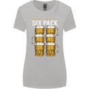 Check Out My Beer Six Pack Funny Alcohol Womens Wider Cut T-Shirt Sports Grey