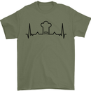 Chef Pulse Baker Cook Cooking Baking Hat Mens T-Shirt 100% Cotton Military Green