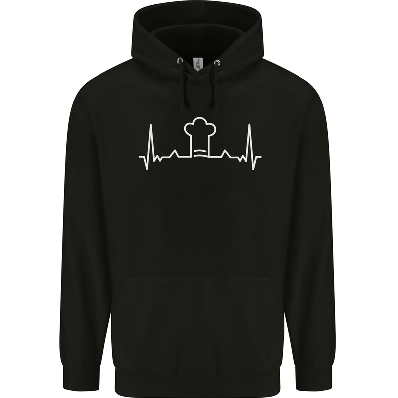 Chef Pulse Baker Cook Cooking Hat Baking Mens 80% Cotton Hoodie Black