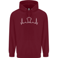 Chef Pulse Baker Cook Cooking Hat Baking Mens 80% Cotton Hoodie Maroon