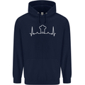 Chef Pulse Baker Cook Cooking Hat Baking Mens 80% Cotton Hoodie Navy Blue