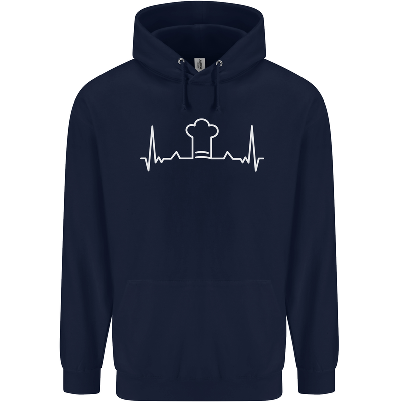 Chef Pulse Baker Cook Cooking Hat Baking Mens 80% Cotton Hoodie Navy Blue