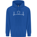 Chef Pulse Baker Cook Cooking Hat Baking Mens 80% Cotton Hoodie Royal Blue