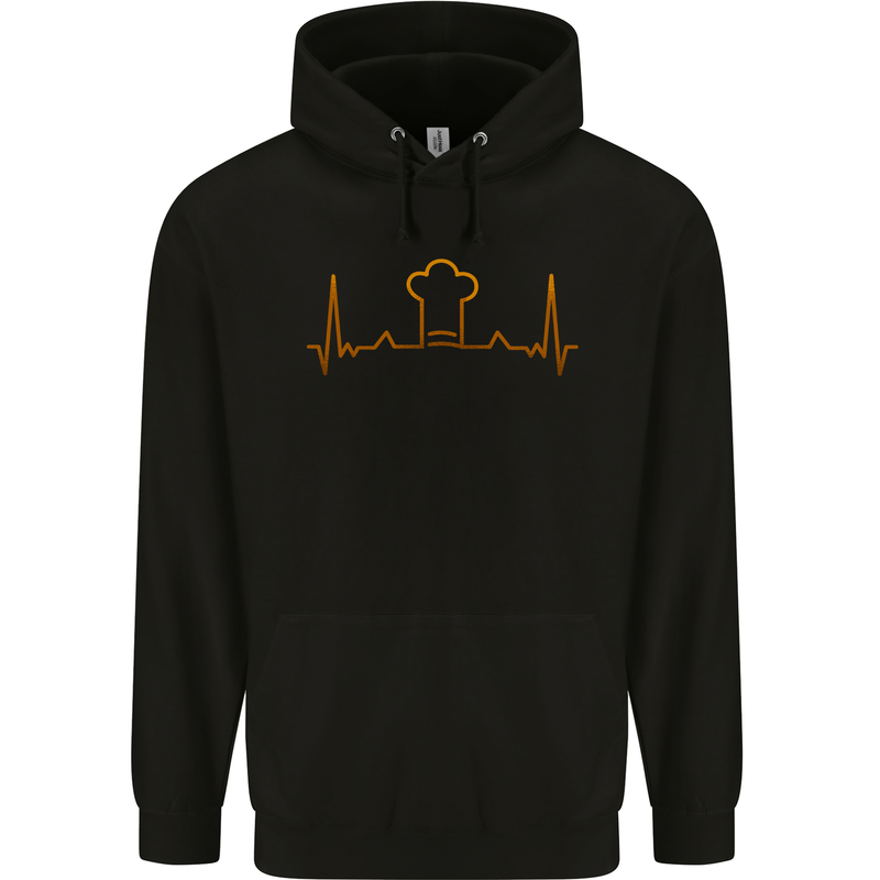 Chef Pulse Cook Cooking Hat Baker Baking Mens 80% Cotton Hoodie Black