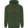 Chef Pulse Cook Cooking Hat Baker Baking Mens 80% Cotton Hoodie Forest Green